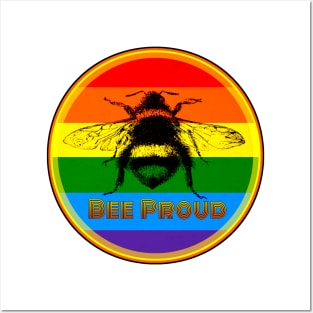 BEE PROUD. Celebrate Manchester Pride with this rainbow coloured bee design Posters and Art